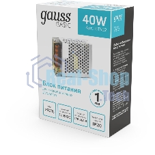 Блок питания Gauss Basic 12V 40W IP20 1/120