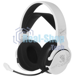 Гарнитура Bloody GR370 белый, беспроводная + проводная, Bluetooth, до 45 ч, подсветка
