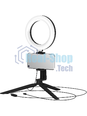 Светильник кольцевой Gauss 10W 600lm 3000-6500K 5V USB IP20 160x23мм черный дим, пульт LED 8