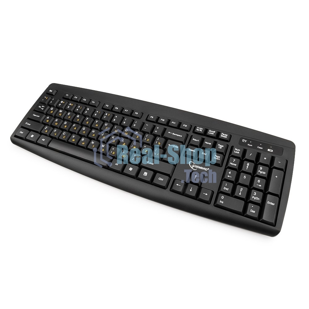 Комплект клавиатура+мышь Gembird KBS-8000 беспроводной, USB, 1600 DPI, чёрный