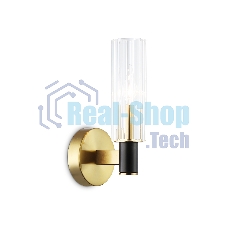 Настенный светильник Ambrella light LH55517 BK/BS/CL черный/латунь/прозрачный E14 max 40W 120*100*250
