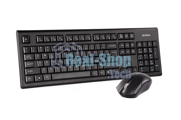 Комплект клавиатура+мышь A4Tech 3000NS беспроводной, USB, 1200 DPI, чёрный