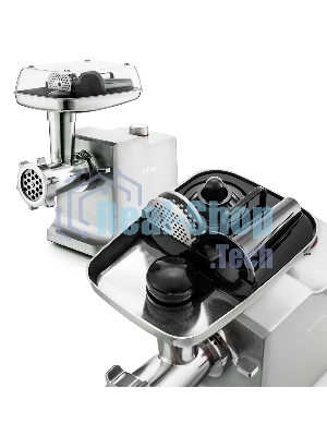 Мясорубка электрическая Kitfort KT-2108 серебристый, 1800 Вт, 1.4 кг/мин, реверс, защита от перегрузки, насадки - 5