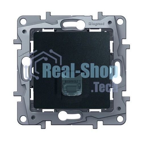 Информационная розетка RJ 45, категория 5e, UTP, Etika, антрацит