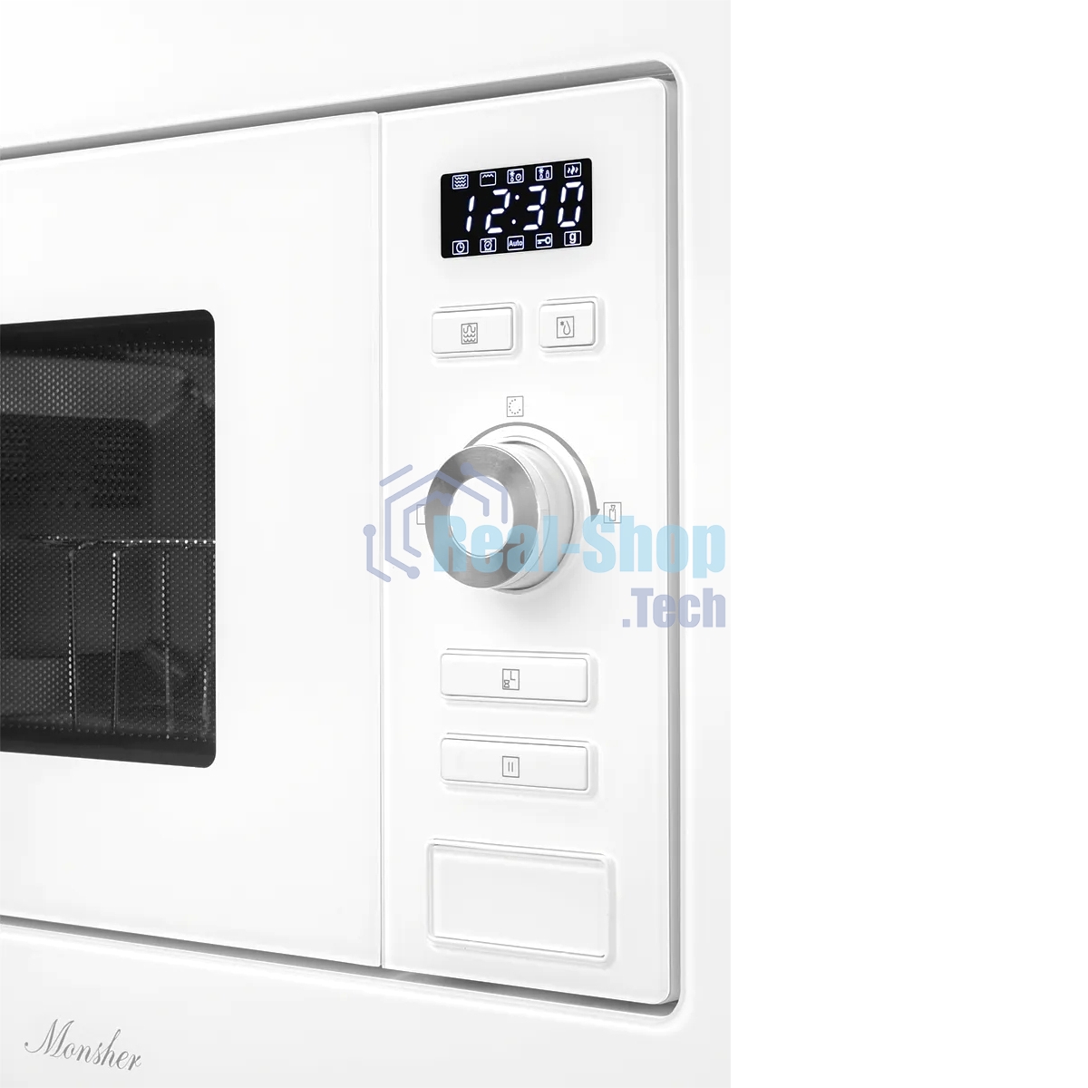 Микроволновая печь встраиваемая MONSHER 201 W 20 л, 800-1250 Вт, гриль, 8 программ, белый