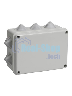 Коробка КМ41242 распаячная IEK UKO10-150-110-070-K41-55 для о/п 150х110х70 мм IP55 (RAL7035, 10 гермовводов)