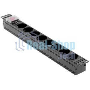 Блок распределения питания Lanmaster TWT-PDU19-10A8P-1.8 гор.размещ. 8xSchuko базовые 10A Schuko 1.8м
