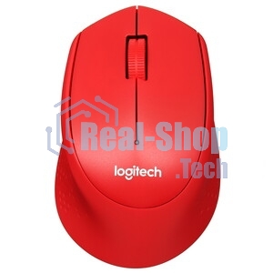 Мышь беспроводная Logitech M280 красный, 1000 dpi, радиоканал, USB, кнопки - 3
