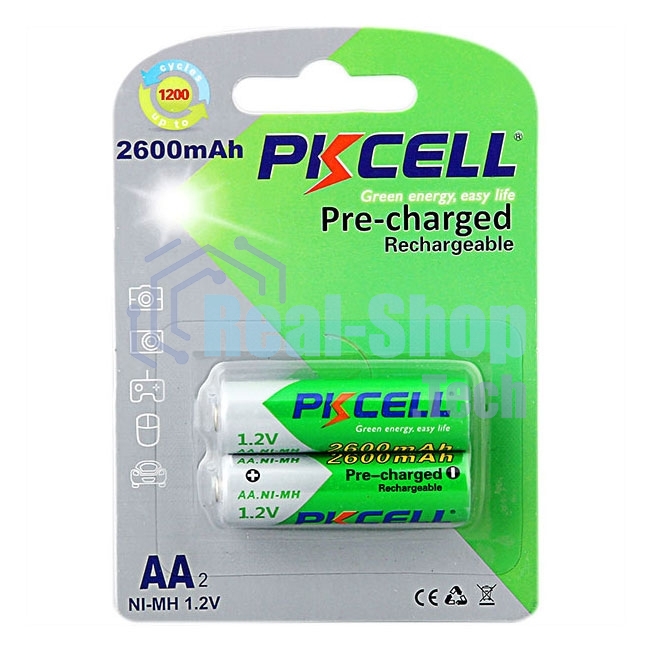 Никель-металлогидридный аккумулятор PKCELL NI-MH RTU AA2600-2B тип - AA 2 шт в блистере