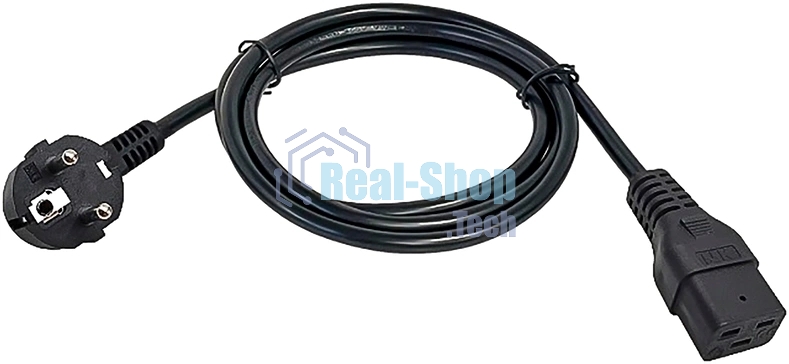 Шнур питания ITK PC-C19D-3M C19-Schuko проводник.:3x1.5мм2 3м 230В 16А черный