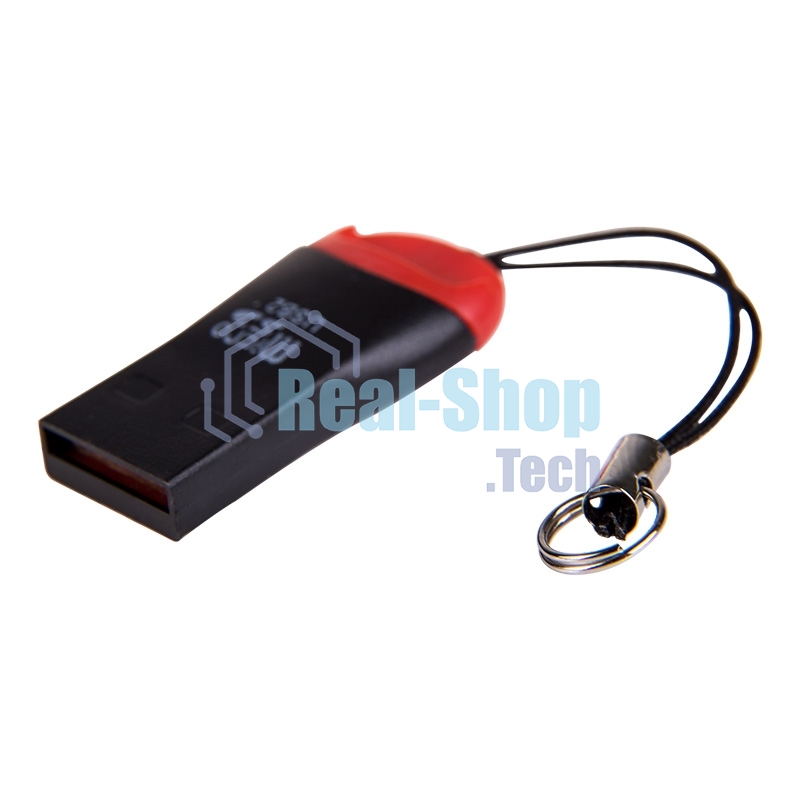 Кард-ридер Rexant 18-4110/черный-красный/SD/microSD/microSDHC/USB 2.0/пластик