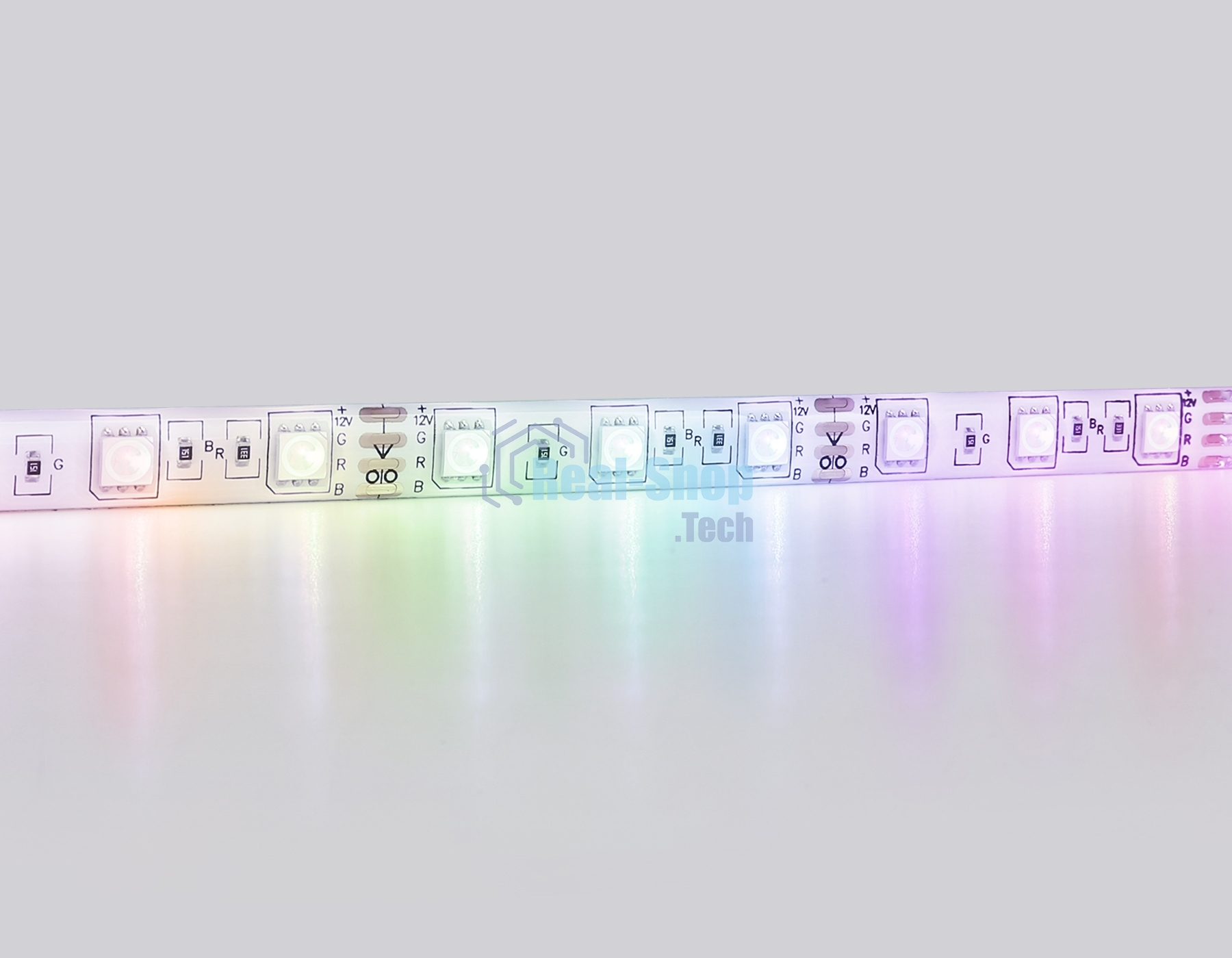 Комплект светодиодной ленты GS2502 5050 60Led/ 14.4W m/ 12V IP65 RGB/ 5000*10*2.87mm (4 конт.)