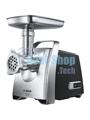 Мясорубка электрическая Bosch MFW68640 черный, 2200 Вт, 4.3 кг/мин, реверс, металлический лоток, насадки - 5