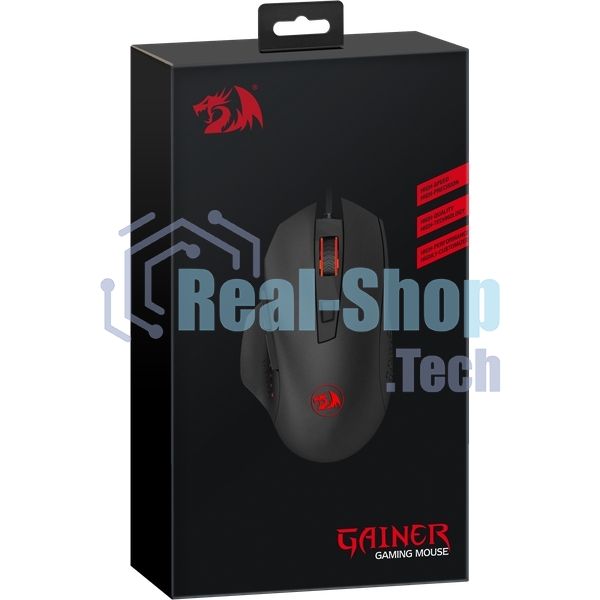 Мышь проводная Redragon Gainer черный, 3200 dpi, USB, кнопки - 6