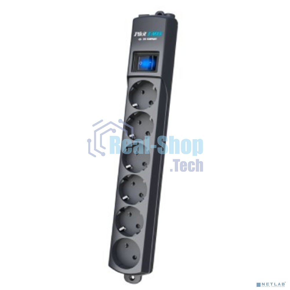 Сетевой фильтр Pilot S Max (5 euros + 1GP), 15A/3.5kVA, automatic, 7 m, graphite