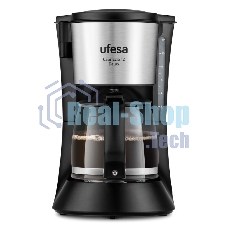 Кофеварка капельная Ufesa CG7125 Capriccio 12 DelUX черный/серебристый, исп. кофе - молотый, 1.2 л, 680 Вт.