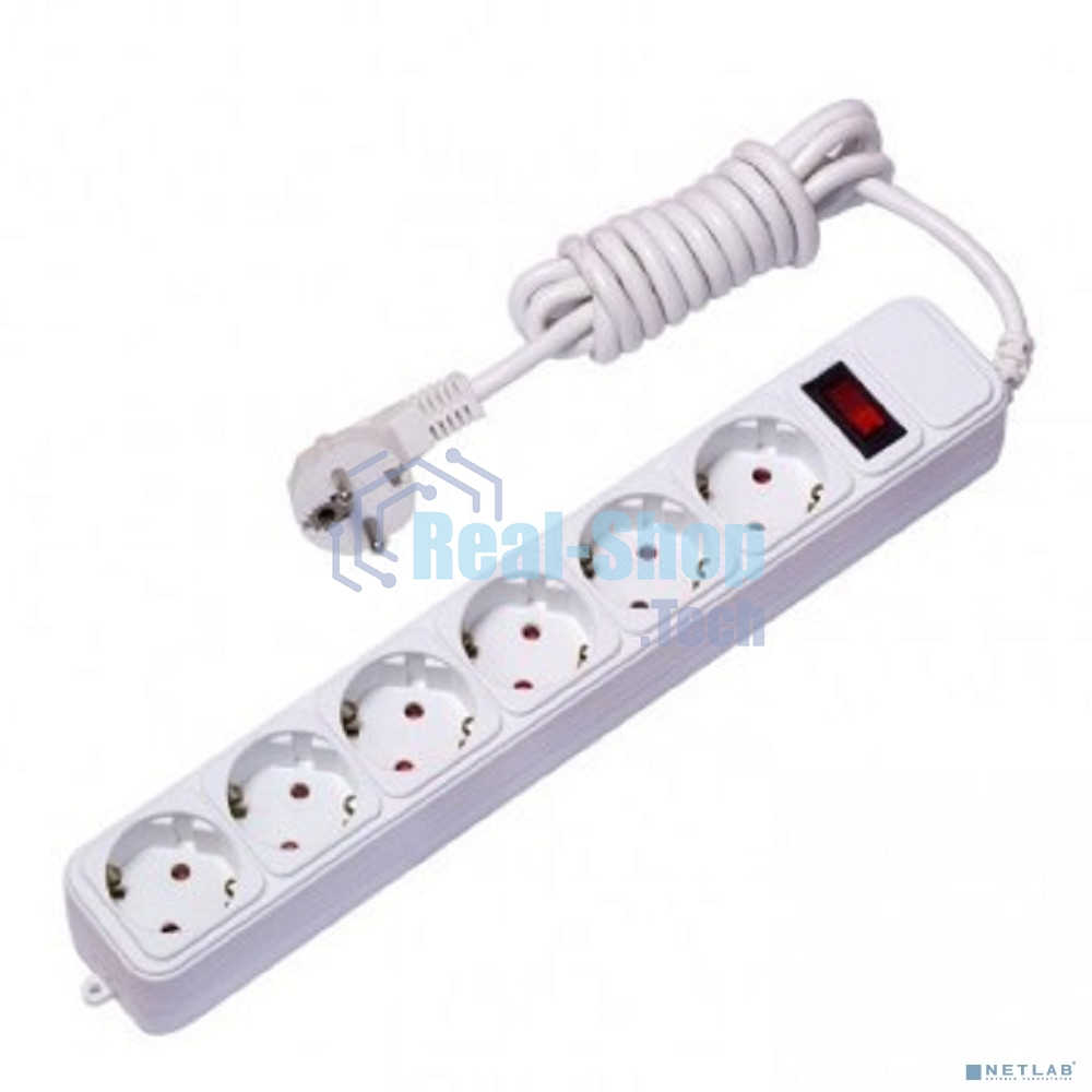 Сетевой фильтр EKF UFA16-310-6-018 6x1,8 м 16А/3,2 кВт с выкл. c/з ПВС 3х1,0 Блокбастер XL EKF PROxima