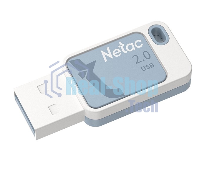 Флешка USB Netac UA31 NT03UA31N-064G-20BL), 64Gb, USB 2.0, R/W 110/45, синий/белый