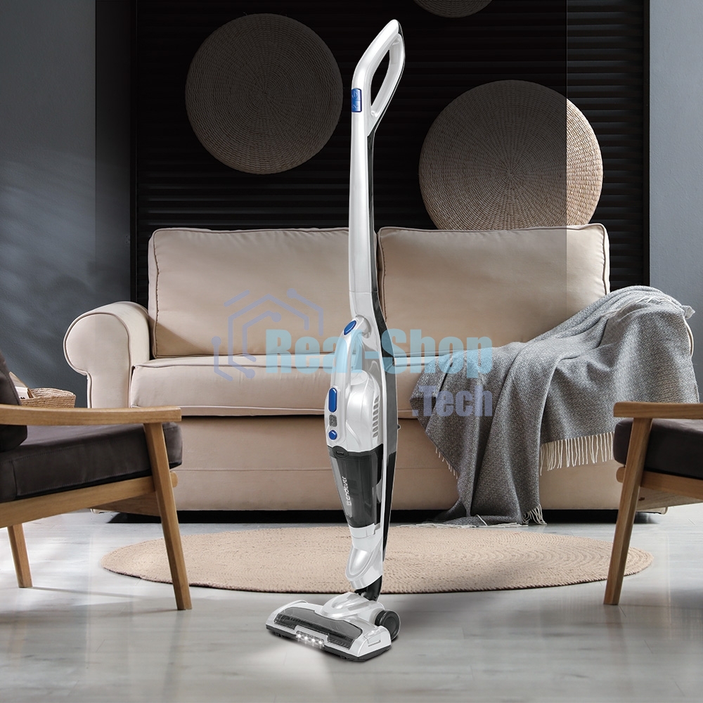 Пылесос вертикальный Endever SkyClean VC-300 белый/черный, питание от аккумулятора, 75 Вт, уборка сухая, пылесборник 0.8 л