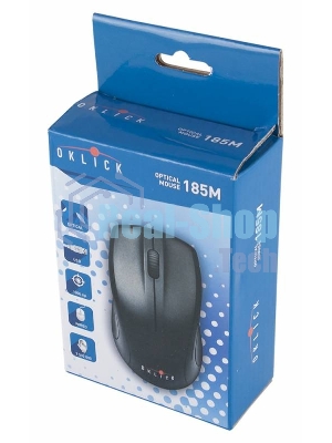 Мышь проводная Oklick 185M черный, 1200 dpi, USB, кнопки - 3