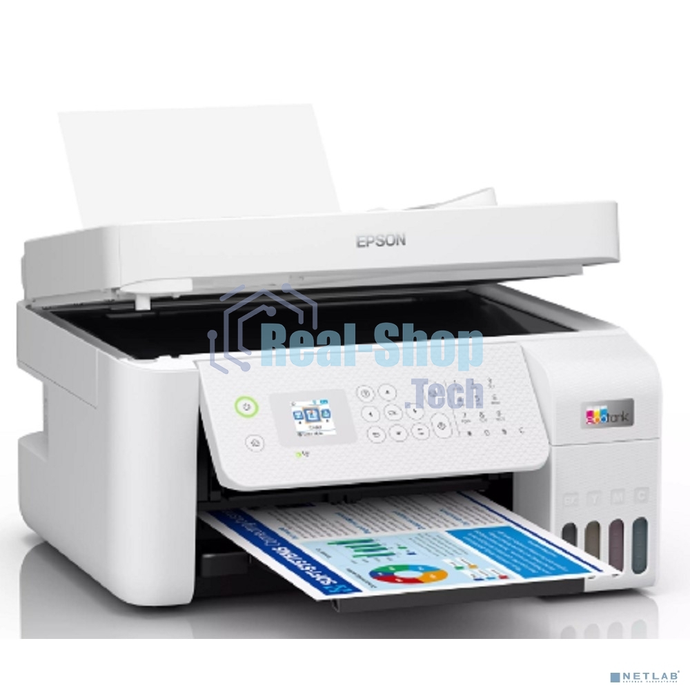 МФУ струйное Epson EcoTank L5296 (C11CJ65411) белый, A4, ч/б печ. 33стр/мин., цв. печ. 15стр/мин., 5760x1440 DPI, 2400х1200 DPI, USB, Ethernet, Wi-Fi