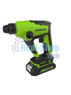 Перфоратор GreenWorks GD24SDS1K2, 24 В, 1,2 Дж, от аккумулятора