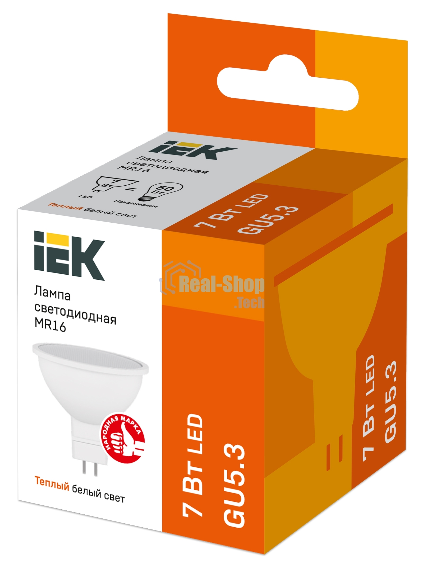Лампа cветодиодная IEK LLE-MR16-7-230-30-GU5 ECO MR16 софит 7Вт 230В 3000К GU5.3