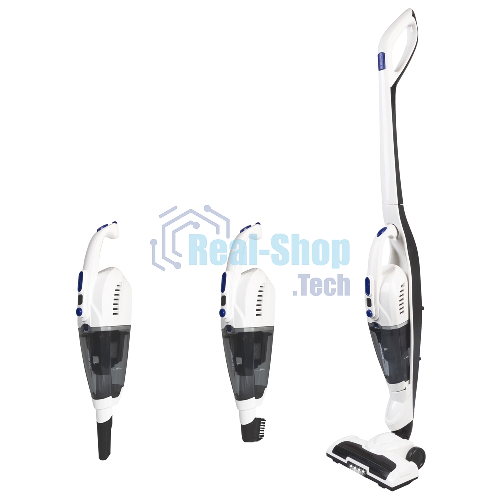 Пылесос вертикальный Endever SkyClean VC-300 белый/черный, питание от аккумулятора, 75 Вт, уборка сухая, пылесборник 0.8 л