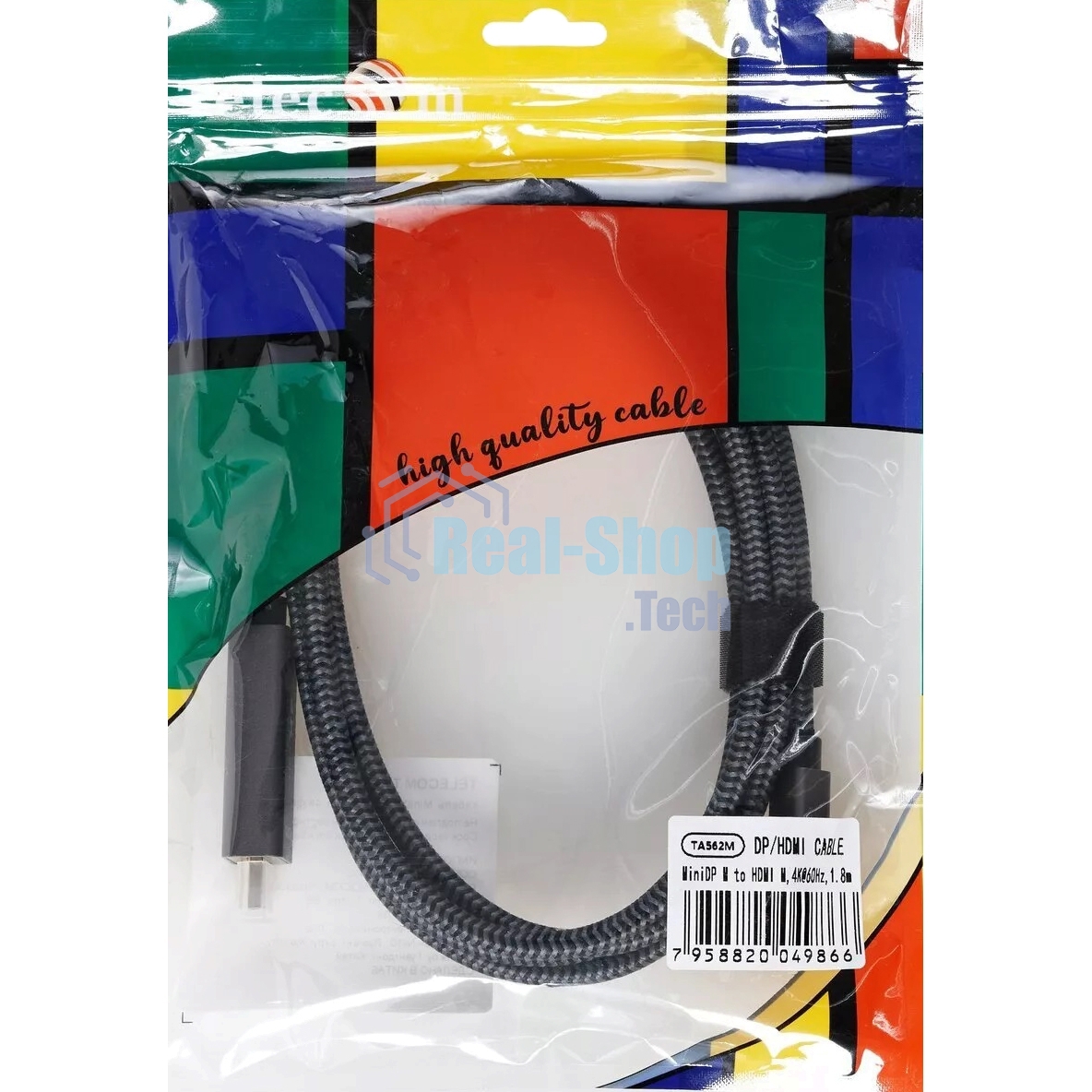 Кабель miniDisplayPort M-> HDMI M 4K@60Hz 1.8m Telecom,оплетка (TA562M-1.8M)