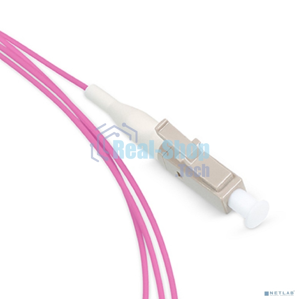 Пигтейл Cabeus, LC/UPC, OM4 50/125, 1,5м, серый хвостовик, розовый
