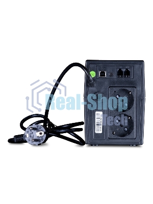 Источник бесперебойного питания ExeGate Power Smart ULB-800 LCD 800VA, черный, 2 евророзетки, USB