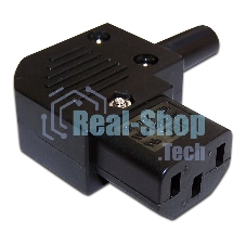 Вилка IEC 60320 C13, 10A, 250V, угловая, разборная, черная