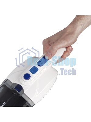 Пылесос вертикальный Endever SkyClean VC-300 белый/черный, питание от аккумулятора, 75 Вт, уборка сухая, пылесборник 0.8 л