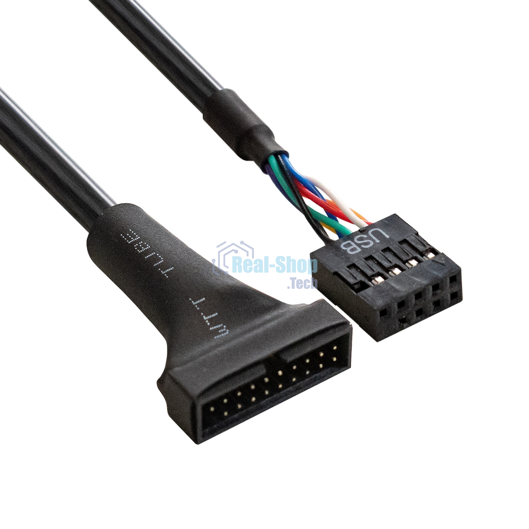 Кабель-переходник USB 2.0-USB 3.0 ExeGate EX-CC-U3U2-0.15 (9pin(F)/19pin(M), 0,15м)