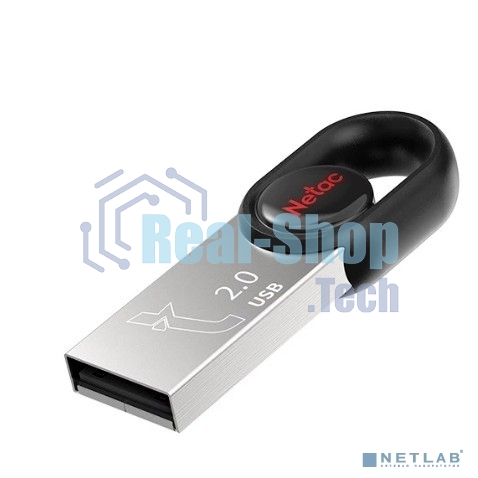 Флешка USB Netac UM2 (NT03UM2N-032G-20BK), 32Gb, USB 2.0, R/W 100/40, серебристый/черный