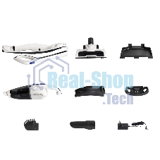 Пылесос вертикальный Endever SkyClean VC-300 белый/черный, питание от аккумулятора, 75 Вт, уборка сухая, пылесборник 0.8 л