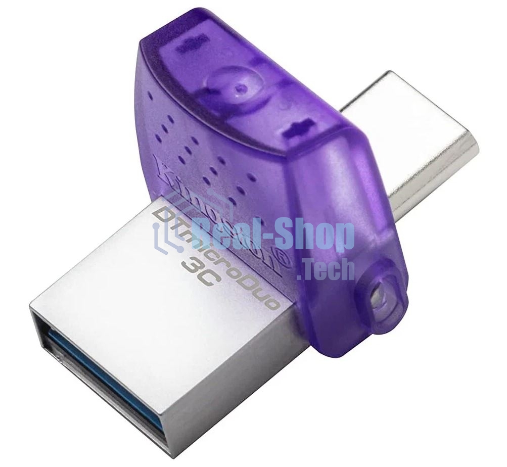 Флешка USB Kingston DataTraveler microDuo 3C (DTDUO3CG3/256GB), 256Gb, USB 3.2 Gen 1/Type-C, R/W 200/15, фиолетовый