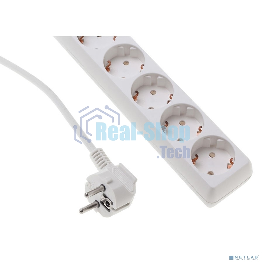 Сетевой удлинитель Buro BU-PS5.1/W 1.5 м (5 розеток) белый (пакет ПЭ)