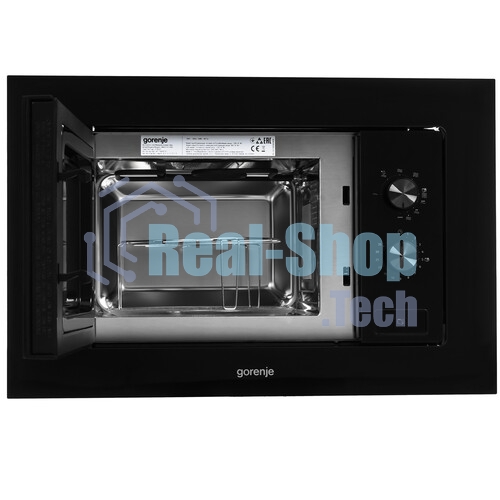 Встраиваемая микроволновая печь Gorenje BMX251SG2BG черный/серебристый, 25 л, 900 Вт, переключатели - сенсор