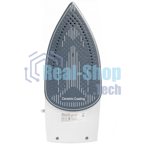 Утюг Maxwell MW-3055B белый/голубой, 2200 Вт, 30 г/мин, 100 г/мин, 280 мл