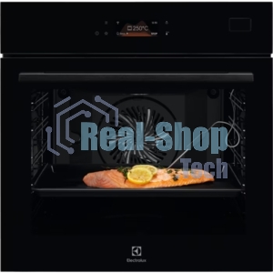 Духовой шкаф Electrolux COB8S39WZ с паром SteamBoost,черный цвет, сенсорное управление, электронное регулирование времени и температуры, будильник, таймер отключения, отложенный старт, подсказка оптимальной температуры, хромированные направляющие из нержавеющей стали Easy Entry , телескопические направляющие (1 ур) с изменением высоты установки, 3 стекла, очистка паром, термощуп, плавное закрытие дверцы SoftClosing, пр-во Германия