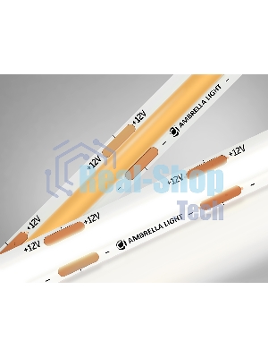 Светодиодная лента Ambrella light GS2602 COB 320Led/ 10W m/ 12V IP20 4500K/ 5000*8*1.54mm (2 конт.)