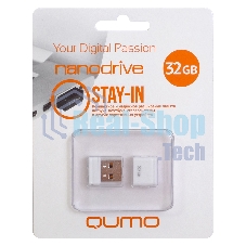 Флешка USB 2.0 QUMO 32Gb, NANO QM32GUD-NANO-W белый