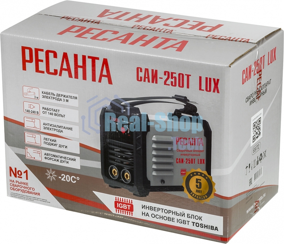 Сварочный аппарат Ресанта САИ-250Т LUX инвертор ММА DC 9.5кВт