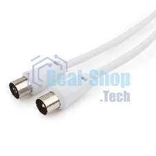 Кабель телевизионный Cablexpert CCV-515-W-3M, Coaxial M/F, белый, 3м