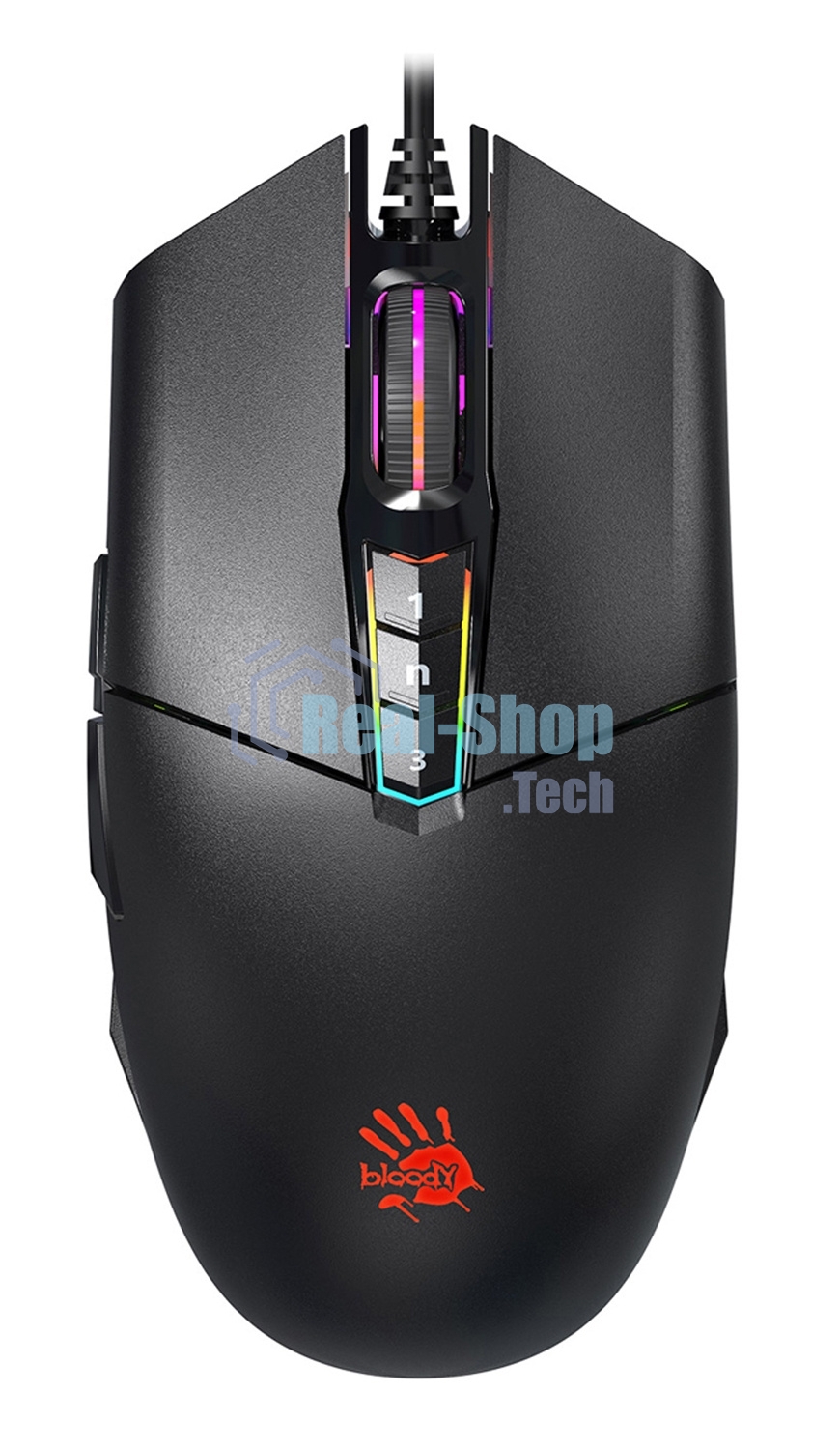 Мышь проводная A4Tech Bloody P91s черный, 8000 dpi, USB, кнопки - 8