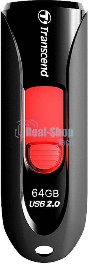 Флешка USB Transcend JetFlash 590 (TS64GJF590K), 64Gb, USB 2.0, R/W 25/15, черный/красный