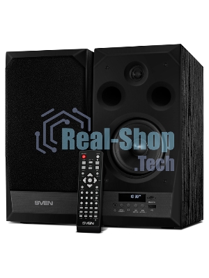 Акустическая система 2.0 SVEN MC-20, черный, мощность 2x45Вт (RMS), FM-тюнер, USB/microSD, дисплей, пульт ДУ, Bluetooth, Optical SVEN MC-20, черный, акустическая система 2.0, мощность 2x45Вт (RMS), FM-тюнер, USB/microSD, дисплей, пульт ДУ, Bluetooth, Optical