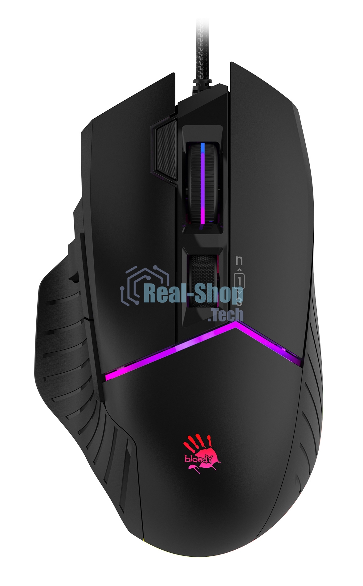 Мышь проводная A4Tech Bloody W95 Max черный, 12000 dpi, USB, кнопки - 10