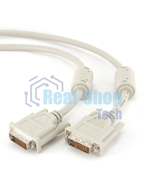 Кабель DVI-D dual link Gembird, 3.0м, 25M/25M, экран, феррит.кольца, пакет